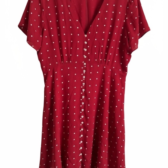 Madewell Button-Front Swing Dress in Grid Dot - Size 8 - Picture 2 of 3